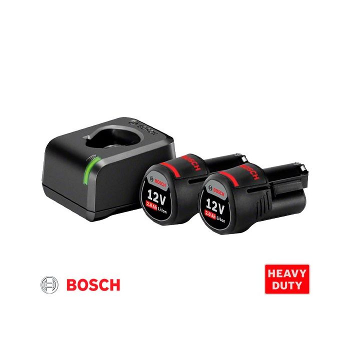 Cargador de batería GAL 12V-20 y 2 Baterías Bosch 12V 2,0Ah